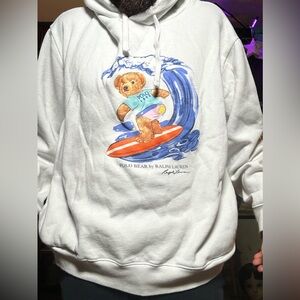 Ralph Lauren White Surfing Bear Hoodie